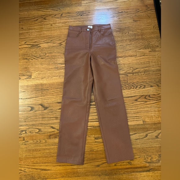 Aritzia Melina Python pants in patina brown size 4 like new - Picture 7 of 7
